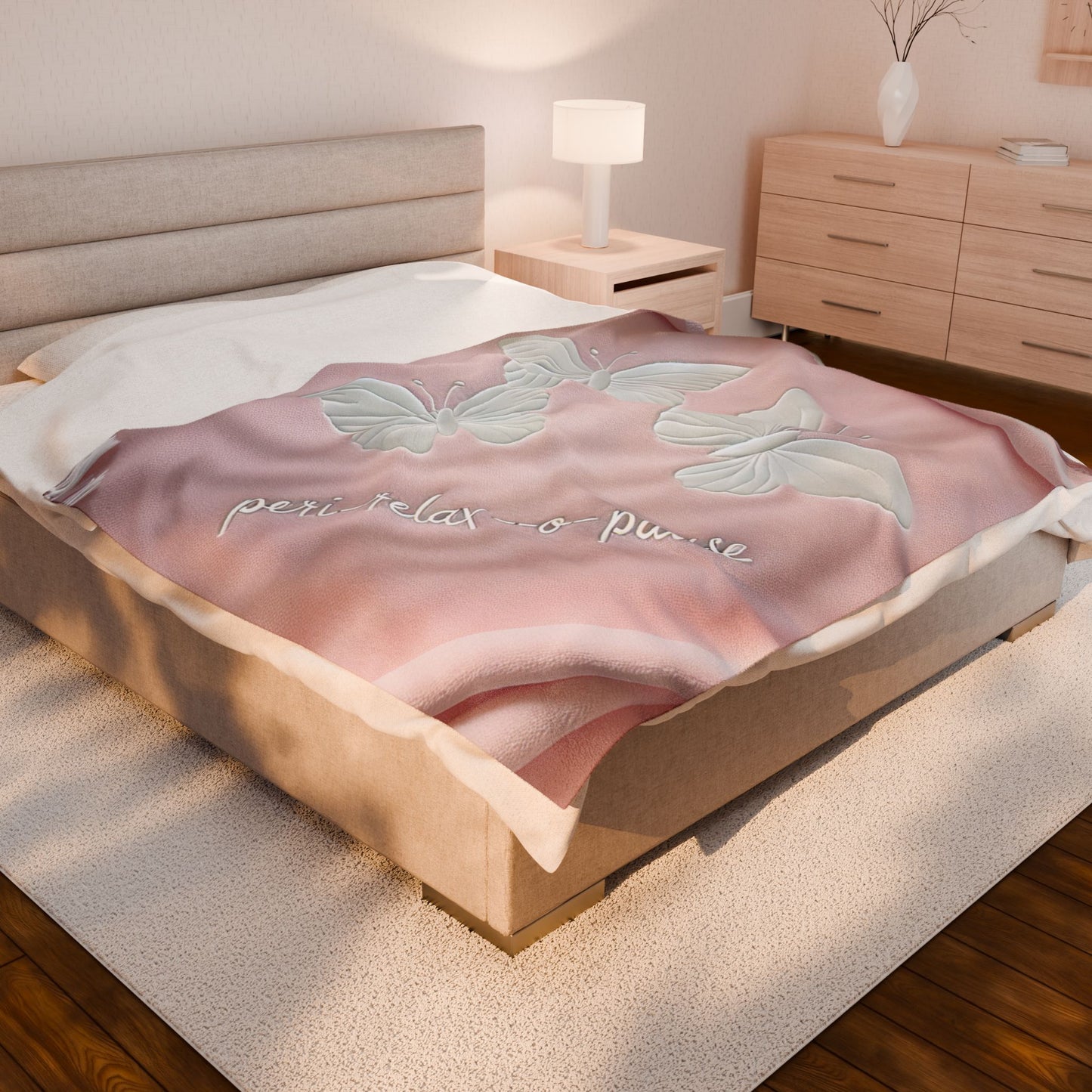 Butterfly Velveteen Plush Blanket - Peri-Relax-O-Pause