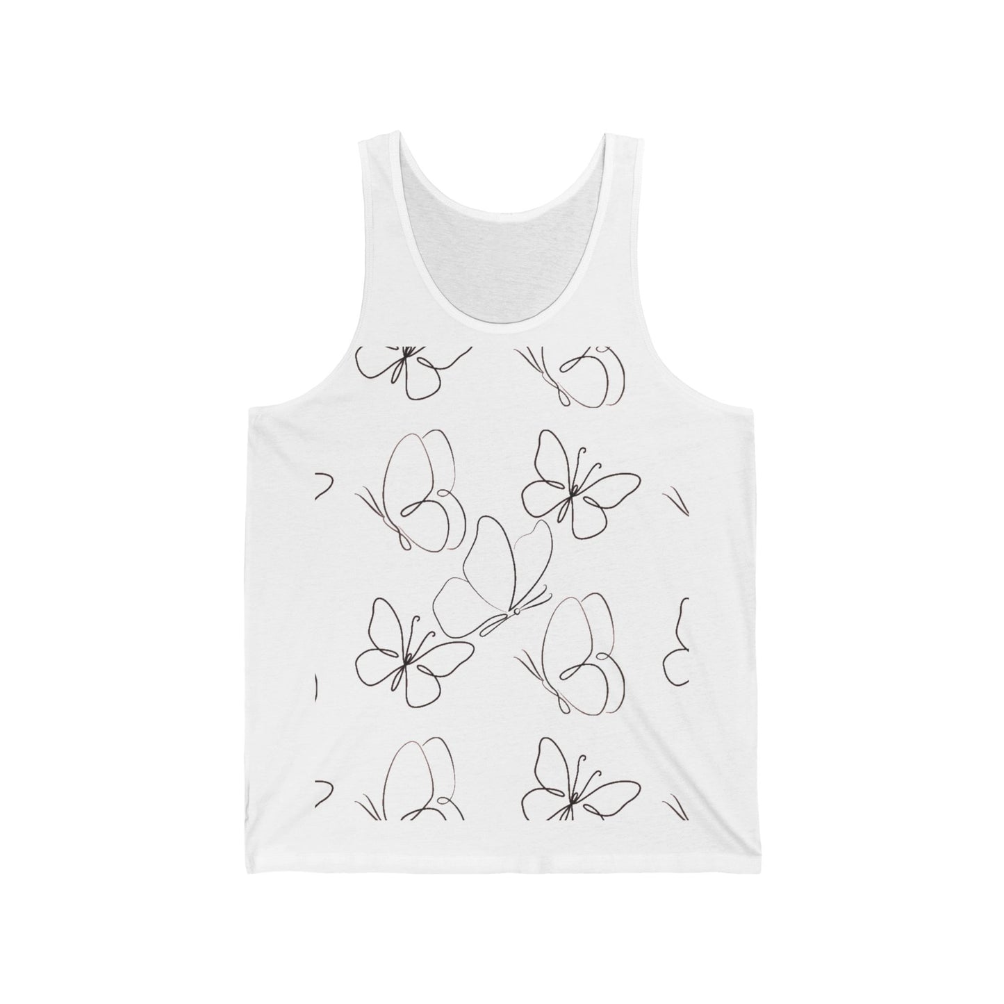 Butterfly Design Unisex Jersey Tank - Perfect for Summer and Casual Wear