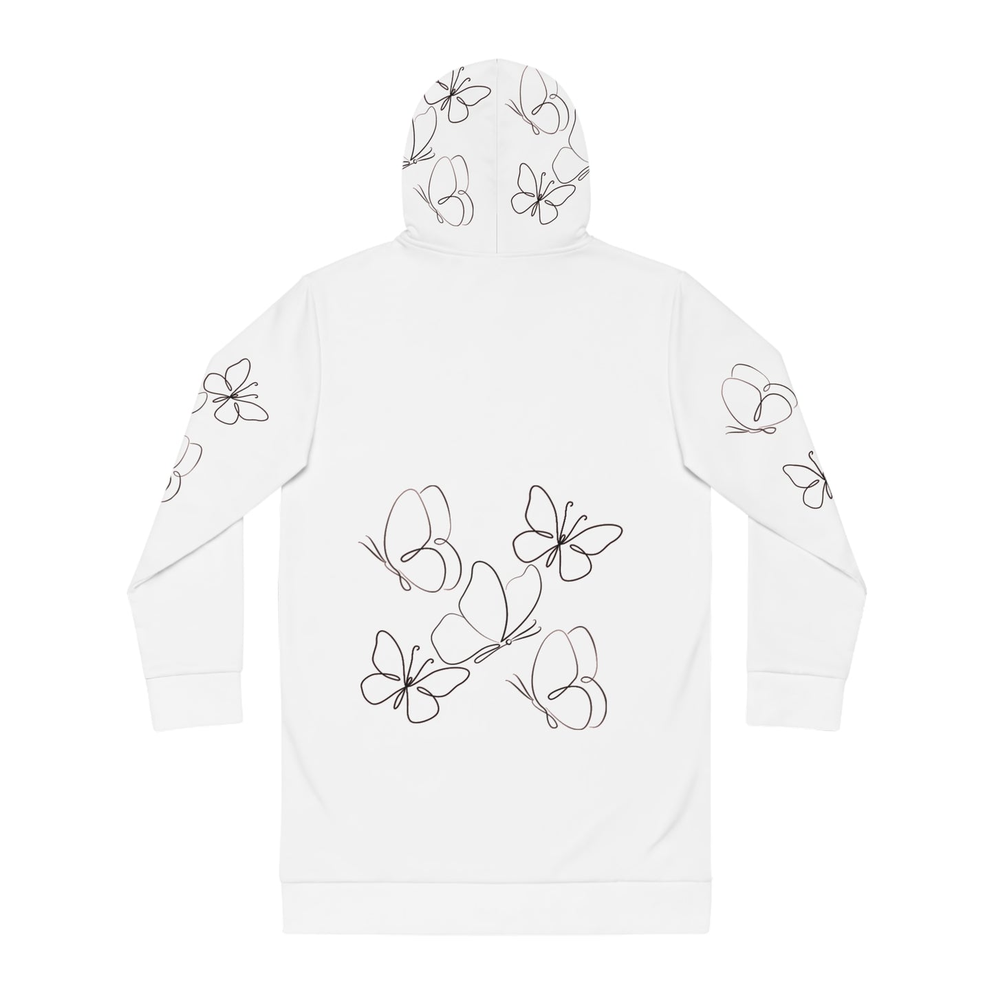 Butterflies & Cat Hoodie Dress - Cozy & Stylish Spring Fashion