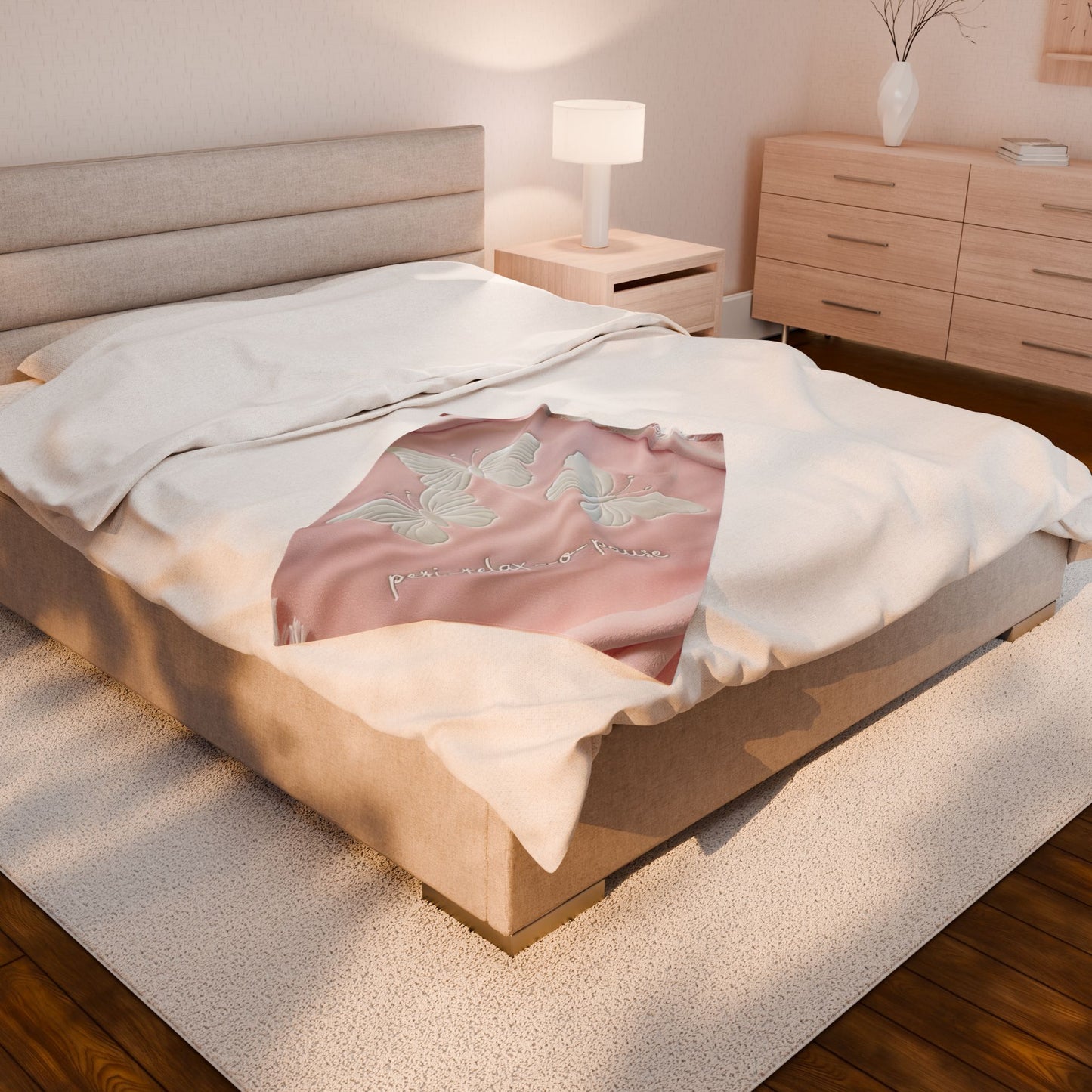 Butterfly Velveteen Plush Blanket - Peri-Relax-O-Pause