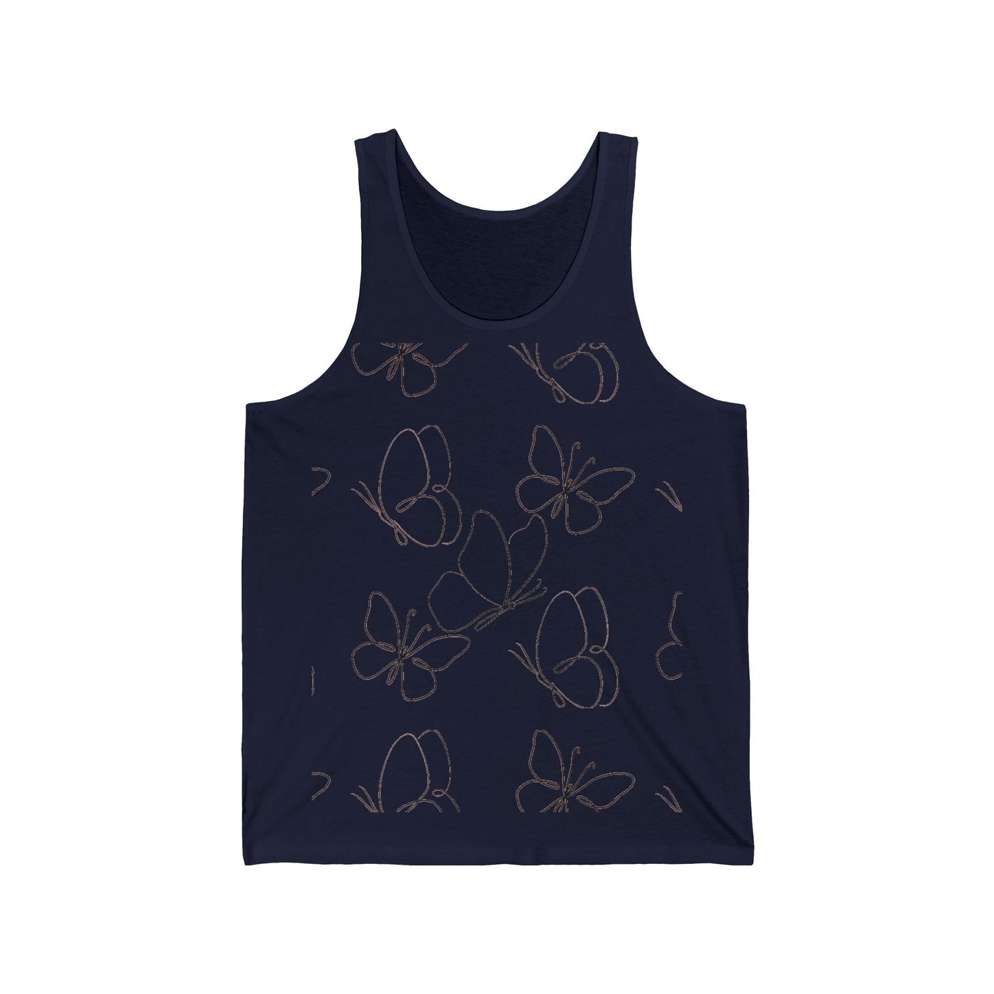 Butterfly Design Unisex Jersey Tank - Perfect for Summer and Casual Wear