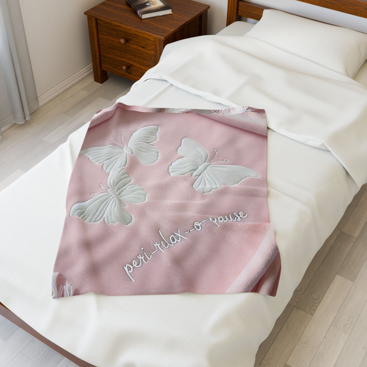 Butterfly Velveteen Plush Blanket - Peri-Relax-O-Pause
