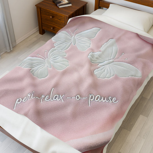 Butterfly Velveteen Plush Blanket - Peri-Relax-O-Pause