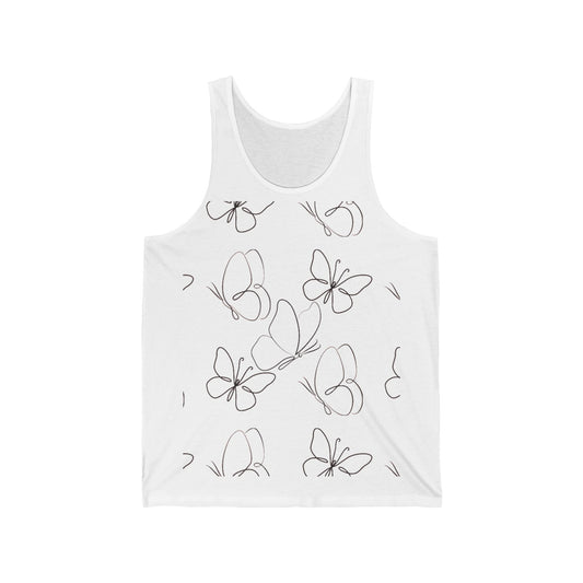 Butterfly Design Unisex Jersey Tank - Perfect for Summer and Casual Wear