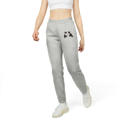 Comfortable Cat Print Fleece Joggers