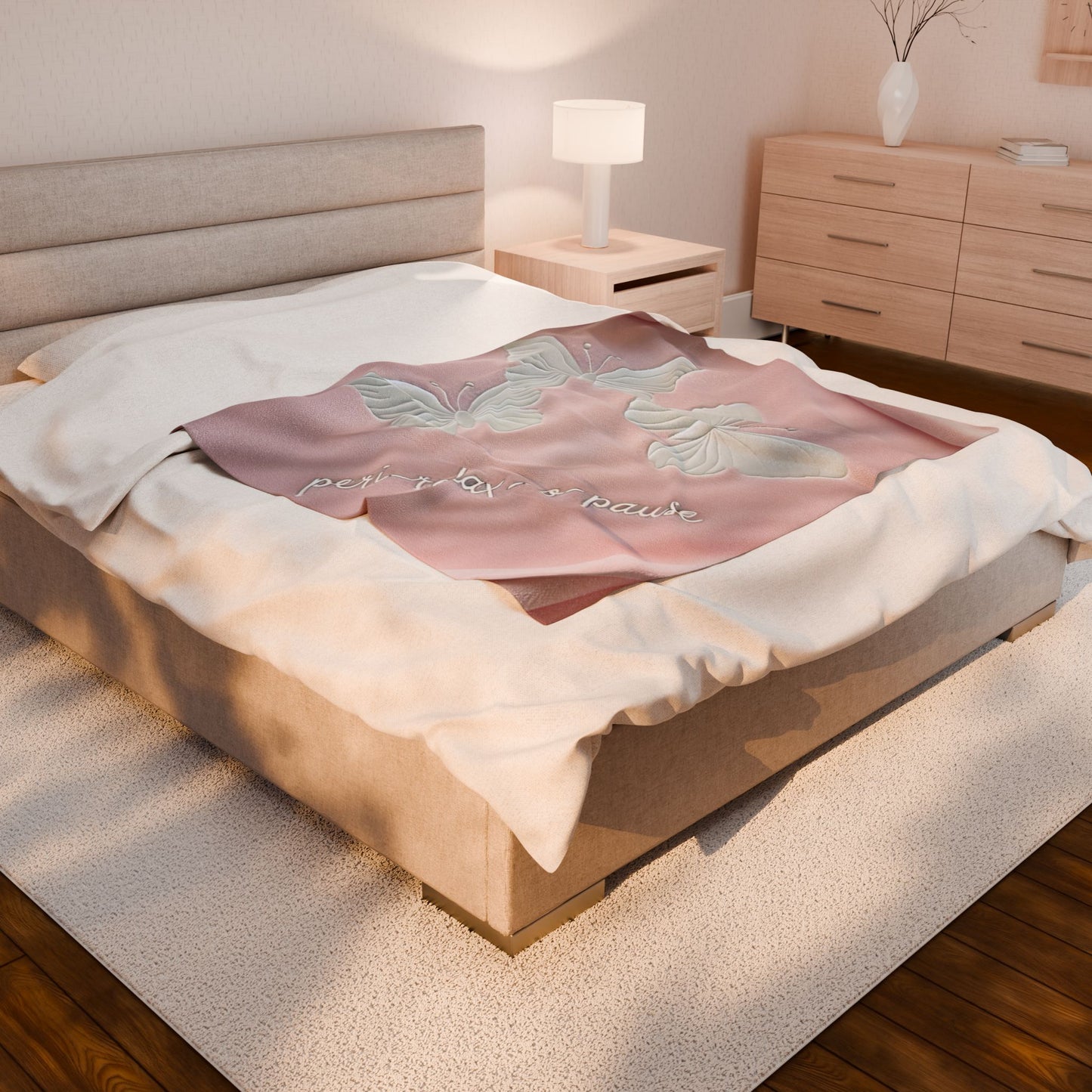 Butterfly Velveteen Plush Blanket - Peri-Relax-O-Pause