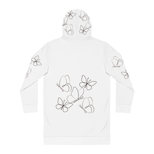 Butterflies & Cat Hoodie Dress - Cozy & Stylish Spring Fashion