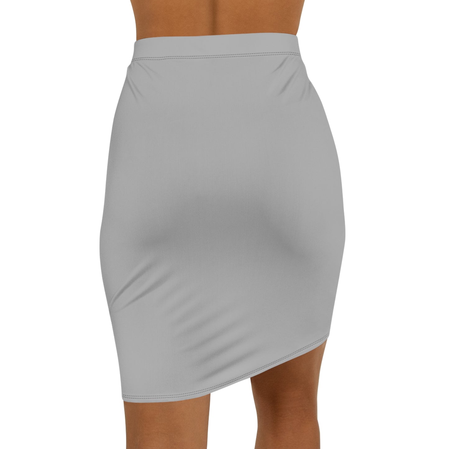 Chic Grey Heart Print Pencil Skirt for Women